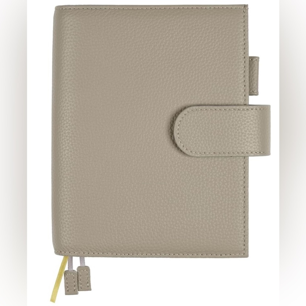 Elegant taupe Leather Planner Cover